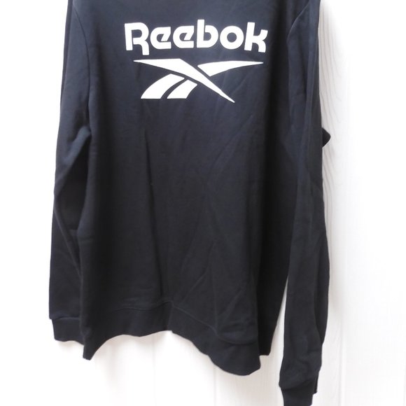 NWT Reebok Men's Sz 2XL Black Sweatshirt White Logo - Picture 3 of 3